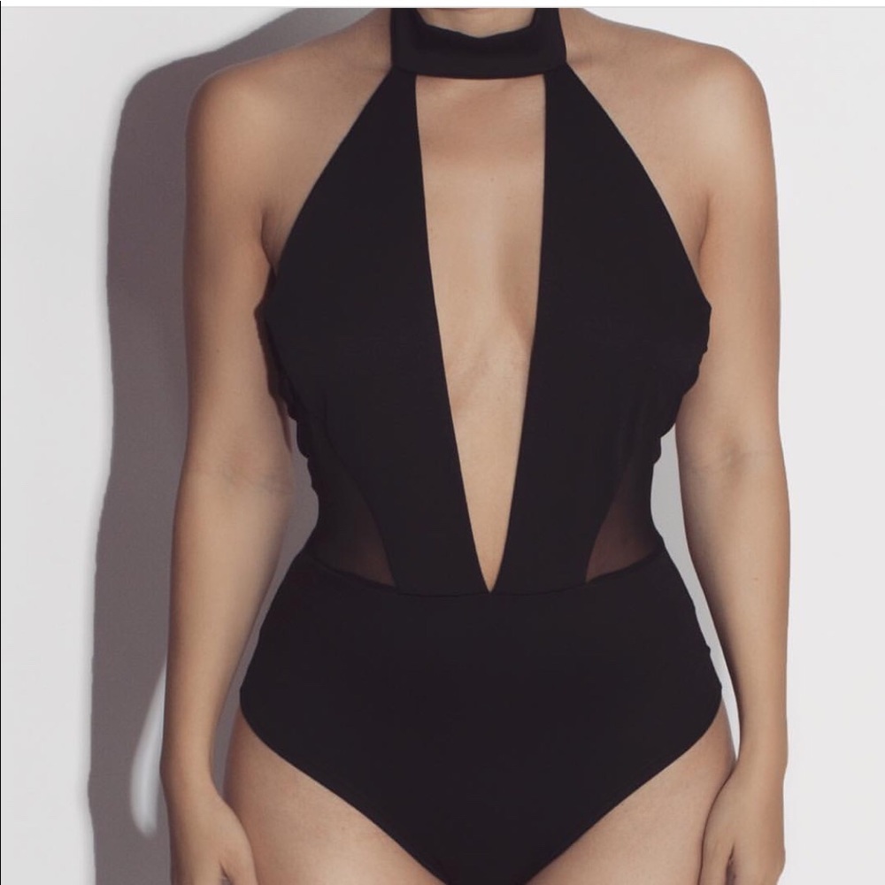 JLUXLABEL Black Bodysuit Size Large